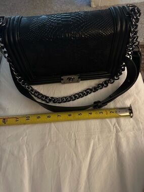 Classic Black Quilted Crossbody with Chain Strap